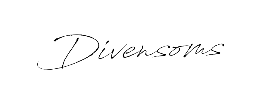 Antro_Vectra is a professional signature style that is perfect for those who want to add a touch of class to their signature. It is also a great choice for those who want to make their signature more unique. Get Divensoms name to fancy signature for free. Divensoms signature style 6 images and pictures png