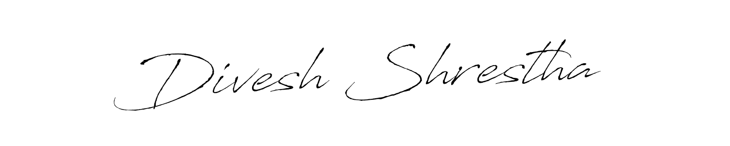 How to make Divesh Shrestha name signature. Use Antro_Vectra style for creating short signs online. This is the latest handwritten sign. Divesh Shrestha signature style 6 images and pictures png