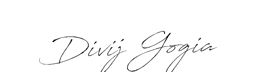 Divij Gogia stylish signature style. Best Handwritten Sign (Antro_Vectra) for my name. Handwritten Signature Collection Ideas for my name Divij Gogia. Divij Gogia signature style 6 images and pictures png