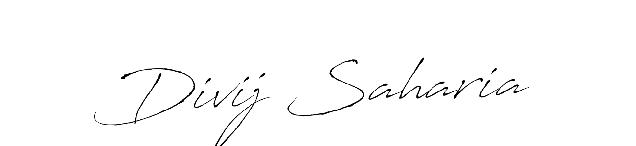 Make a beautiful signature design for name Divij Saharia. With this signature (Antro_Vectra) style, you can create a handwritten signature for free. Divij Saharia signature style 6 images and pictures png