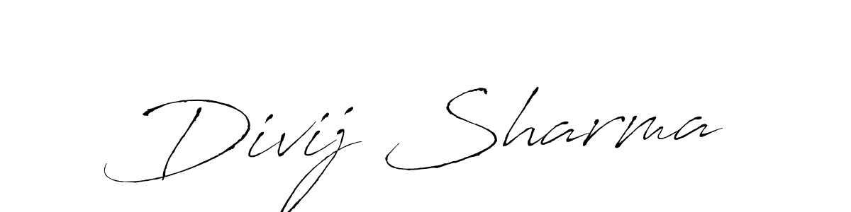 How to make Divij Sharma signature? Antro_Vectra is a professional autograph style. Create handwritten signature for Divij Sharma name. Divij Sharma signature style 6 images and pictures png