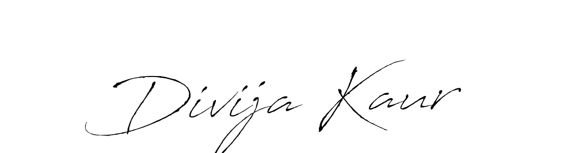 Make a beautiful signature design for name Divija Kaur. With this signature (Antro_Vectra) style, you can create a handwritten signature for free. Divija Kaur signature style 6 images and pictures png