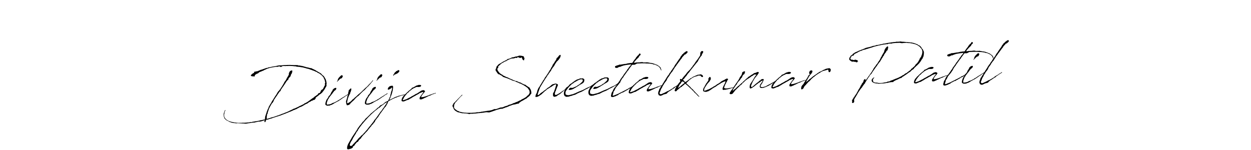 The best way (Antro_Vectra) to make a short signature is to pick only two or three words in your name. The name Divija Sheetalkumar Patil include a total of six letters. For converting this name. Divija Sheetalkumar Patil signature style 6 images and pictures png