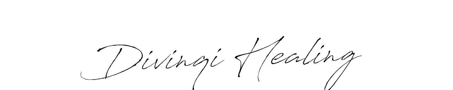Make a beautiful signature design for name Divinqi Healing. With this signature (Antro_Vectra) style, you can create a handwritten signature for free. Divinqi Healing signature style 6 images and pictures png