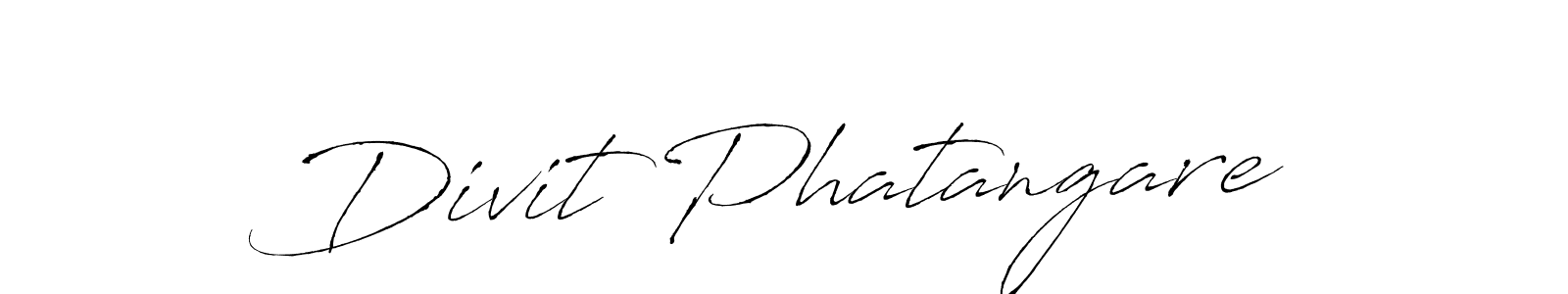 This is the best signature style for the Divit Phatangare name. Also you like these signature font (Antro_Vectra). Mix name signature. Divit Phatangare signature style 6 images and pictures png