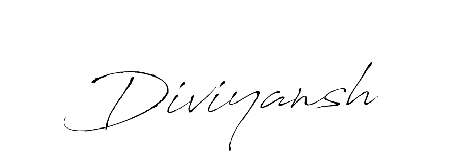 Create a beautiful signature design for name Diviyansh. With this signature (Antro_Vectra) fonts, you can make a handwritten signature for free. Diviyansh signature style 6 images and pictures png