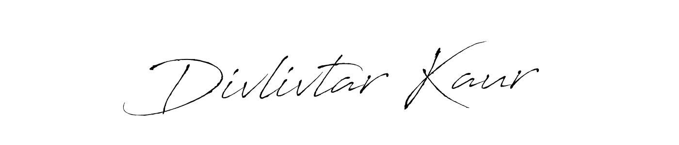 Create a beautiful signature design for name Divlivtar Kaur. With this signature (Antro_Vectra) fonts, you can make a handwritten signature for free. Divlivtar Kaur signature style 6 images and pictures png