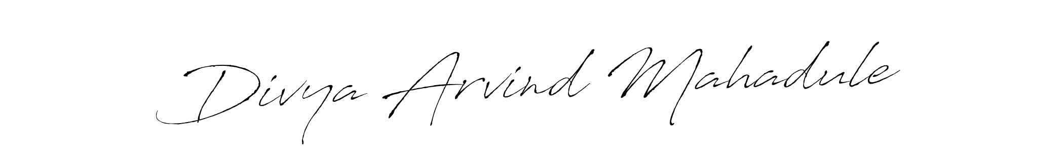 You should practise on your own different ways (Antro_Vectra) to write your name (Divya Arvind Mahadule) in signature. don't let someone else do it for you. Divya Arvind Mahadule signature style 6 images and pictures png