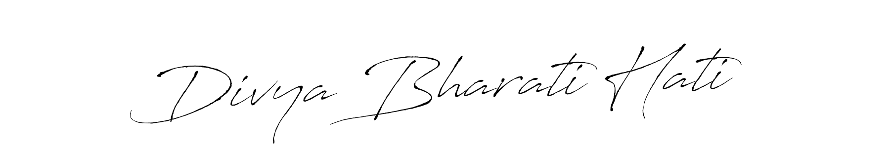 Create a beautiful signature design for name Divya Bharati Hati. With this signature (Antro_Vectra) fonts, you can make a handwritten signature for free. Divya Bharati Hati signature style 6 images and pictures png