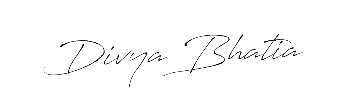 How to make Divya Bhatia name signature. Use Antro_Vectra style for creating short signs online. This is the latest handwritten sign. Divya Bhatia signature style 6 images and pictures png