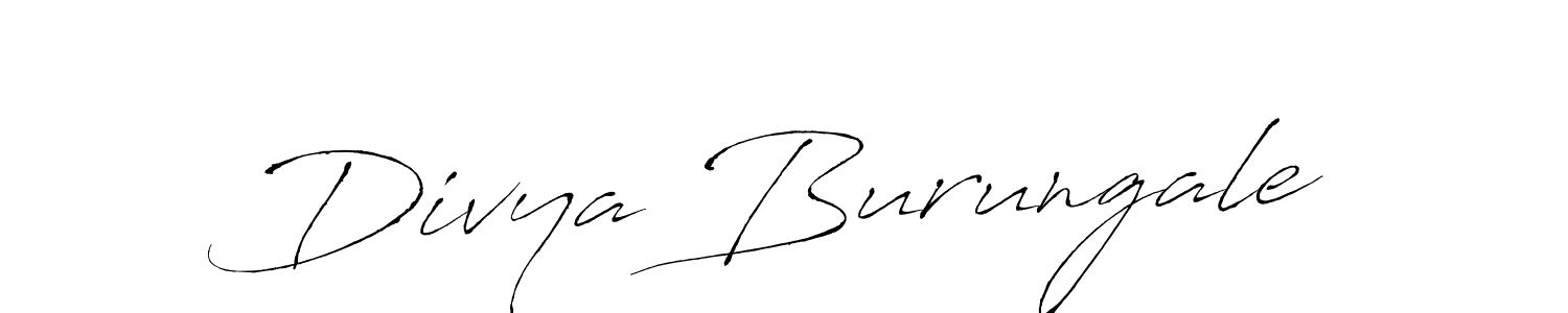 Make a beautiful signature design for name Divya Burungale. With this signature (Antro_Vectra) style, you can create a handwritten signature for free. Divya Burungale signature style 6 images and pictures png