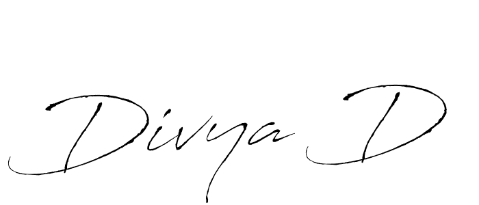 Divya D stylish signature style. Best Handwritten Sign (Antro_Vectra) for my name. Handwritten Signature Collection Ideas for my name Divya D. Divya D signature style 6 images and pictures png