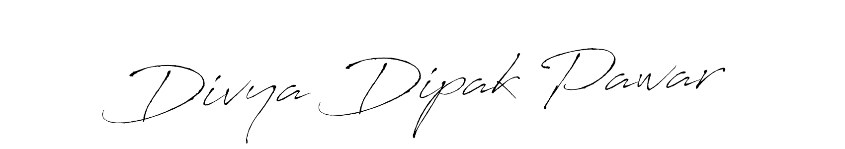 Divya Dipak Pawar stylish signature style. Best Handwritten Sign (Antro_Vectra) for my name. Handwritten Signature Collection Ideas for my name Divya Dipak Pawar. Divya Dipak Pawar signature style 6 images and pictures png