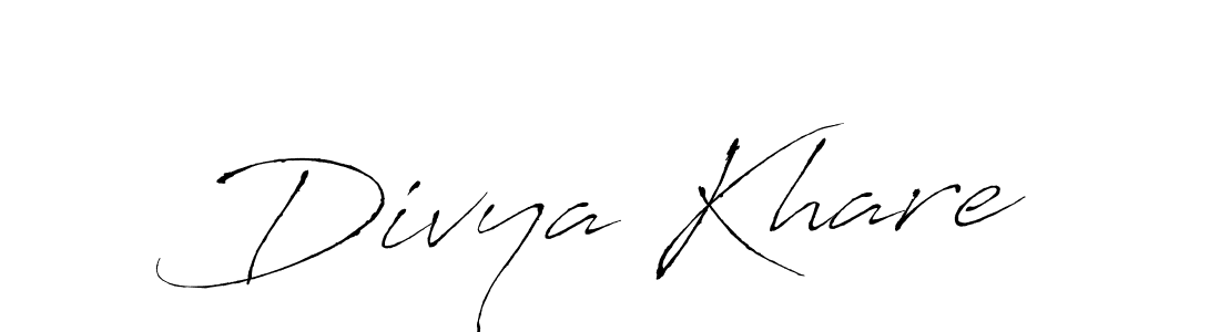 Divya Khare stylish signature style. Best Handwritten Sign (Antro_Vectra) for my name. Handwritten Signature Collection Ideas for my name Divya Khare. Divya Khare signature style 6 images and pictures png