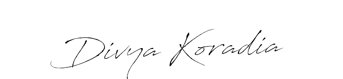 How to make Divya Koradia signature? Antro_Vectra is a professional autograph style. Create handwritten signature for Divya Koradia name. Divya Koradia signature style 6 images and pictures png