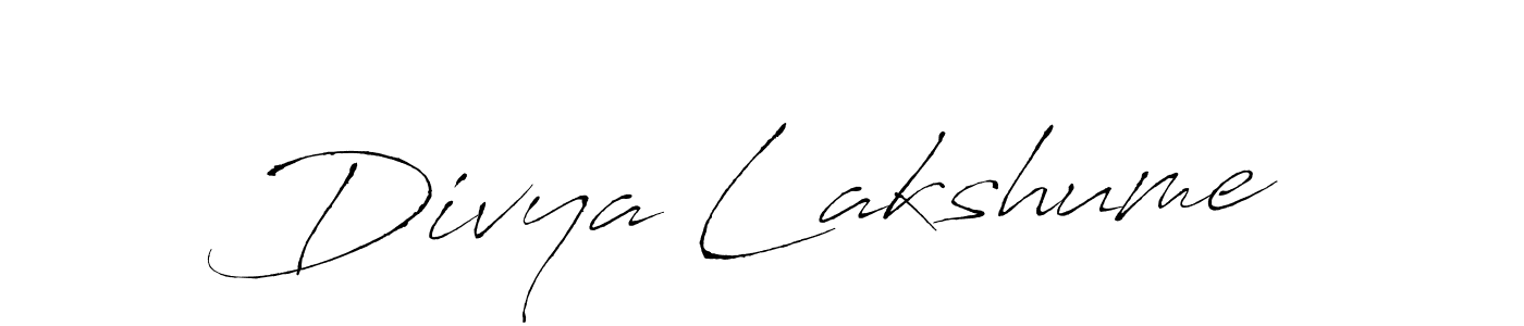 Antro_Vectra is a professional signature style that is perfect for those who want to add a touch of class to their signature. It is also a great choice for those who want to make their signature more unique. Get Divya Lakshume name to fancy signature for free. Divya Lakshume signature style 6 images and pictures png