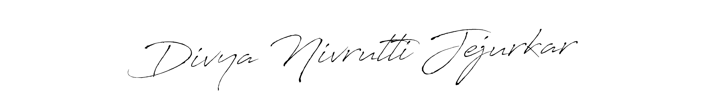 How to make Divya Nivrutti Jejurkar name signature. Use Antro_Vectra style for creating short signs online. This is the latest handwritten sign. Divya Nivrutti Jejurkar signature style 6 images and pictures png