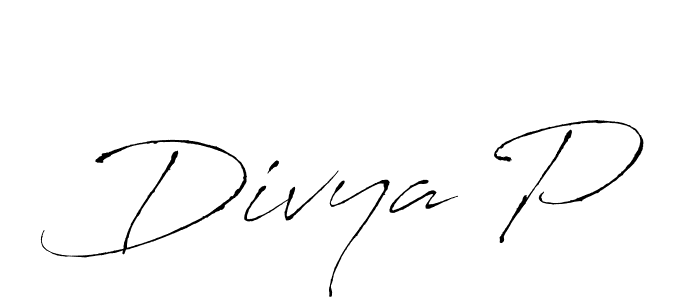 Divya P stylish signature style. Best Handwritten Sign (Antro_Vectra) for my name. Handwritten Signature Collection Ideas for my name Divya P. Divya P signature style 6 images and pictures png