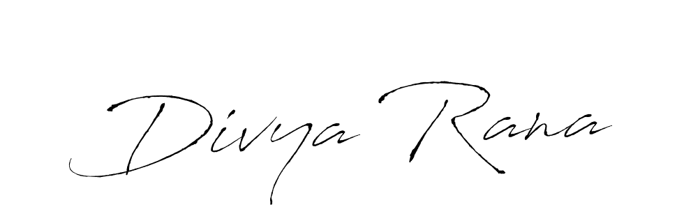 How to make Divya Rana name signature. Use Antro_Vectra style for creating short signs online. This is the latest handwritten sign. Divya Rana signature style 6 images and pictures png