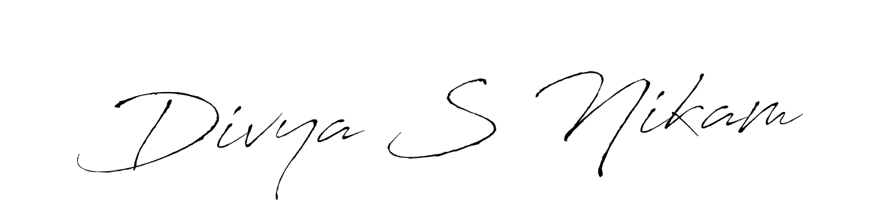 How to make Divya S Nikam name signature. Use Antro_Vectra style for creating short signs online. This is the latest handwritten sign. Divya S Nikam signature style 6 images and pictures png