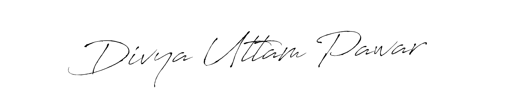 How to make Divya Uttam Pawar name signature. Use Antro_Vectra style for creating short signs online. This is the latest handwritten sign. Divya Uttam Pawar signature style 6 images and pictures png