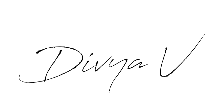 Make a beautiful signature design for name Divya V. With this signature (Antro_Vectra) style, you can create a handwritten signature for free. Divya V signature style 6 images and pictures png