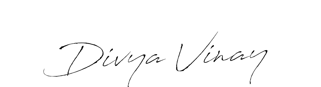 How to make Divya Vinay name signature. Use Antro_Vectra style for creating short signs online. This is the latest handwritten sign. Divya Vinay signature style 6 images and pictures png