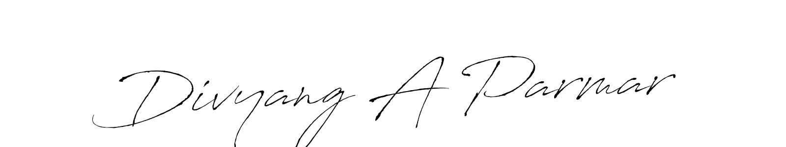 How to make Divyang A Parmar signature? Antro_Vectra is a professional autograph style. Create handwritten signature for Divyang A Parmar name. Divyang A Parmar signature style 6 images and pictures png