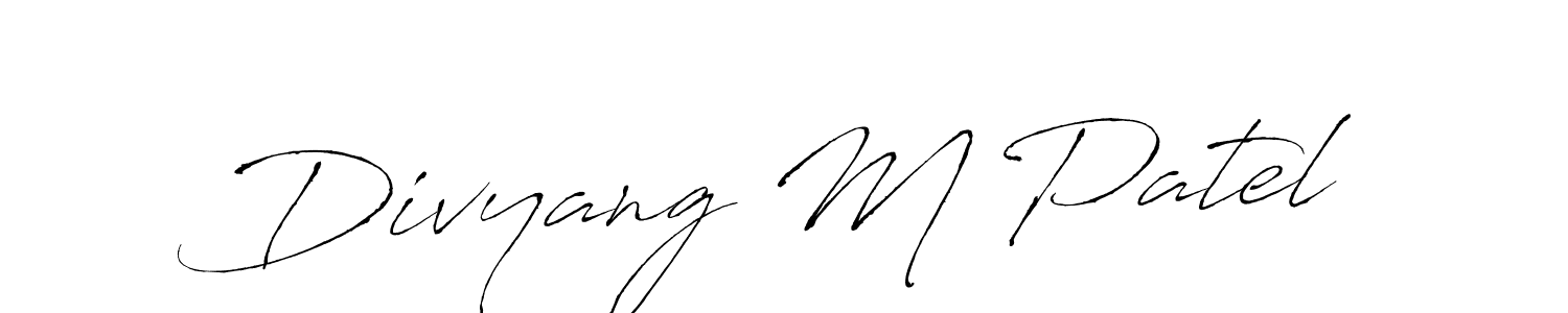 Make a short Divyang M Patel signature style. Manage your documents anywhere anytime using Antro_Vectra. Create and add eSignatures, submit forms, share and send files easily. Divyang M Patel signature style 6 images and pictures png