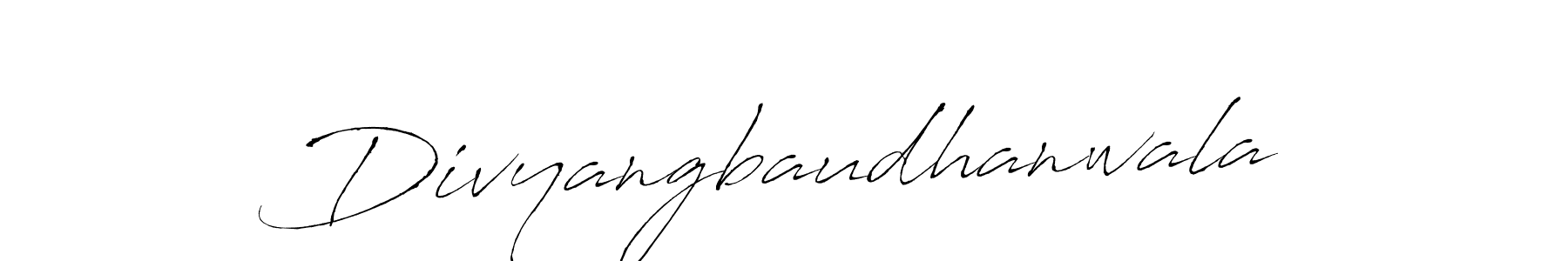 Design your own signature with our free online signature maker. With this signature software, you can create a handwritten (Antro_Vectra) signature for name Divyangbaudhanwala. Divyangbaudhanwala signature style 6 images and pictures png