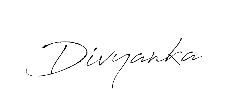Design your own signature with our free online signature maker. With this signature software, you can create a handwritten (Antro_Vectra) signature for name Divyanka. Divyanka signature style 6 images and pictures png