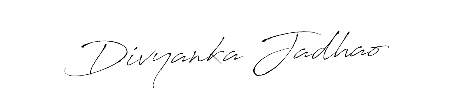 The best way (Antro_Vectra) to make a short signature is to pick only two or three words in your name. The name Divyanka Jadhao include a total of six letters. For converting this name. Divyanka Jadhao signature style 6 images and pictures png