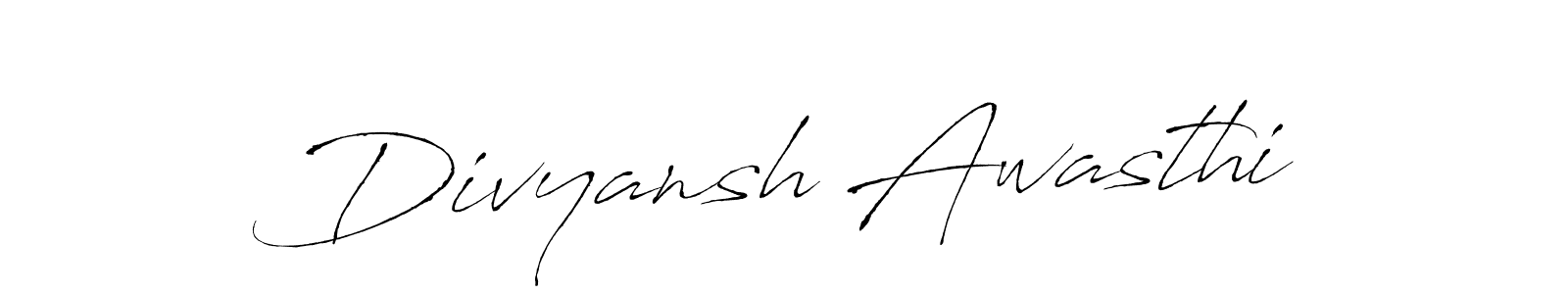 Make a beautiful signature design for name Divyansh Awasthi. With this signature (Antro_Vectra) style, you can create a handwritten signature for free. Divyansh Awasthi signature style 6 images and pictures png