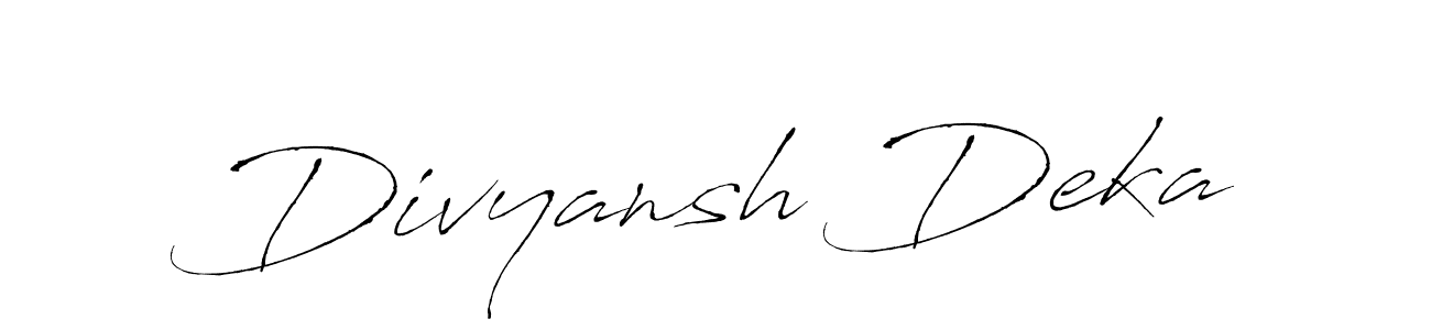 Antro_Vectra is a professional signature style that is perfect for those who want to add a touch of class to their signature. It is also a great choice for those who want to make their signature more unique. Get Divyansh Deka name to fancy signature for free. Divyansh Deka signature style 6 images and pictures png