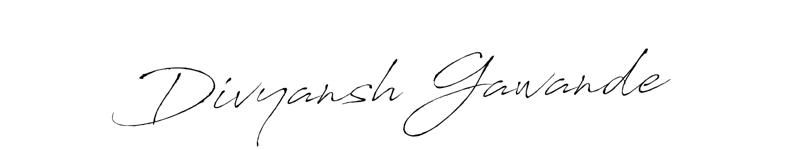 Create a beautiful signature design for name Divyansh Gawande. With this signature (Antro_Vectra) fonts, you can make a handwritten signature for free. Divyansh Gawande signature style 6 images and pictures png