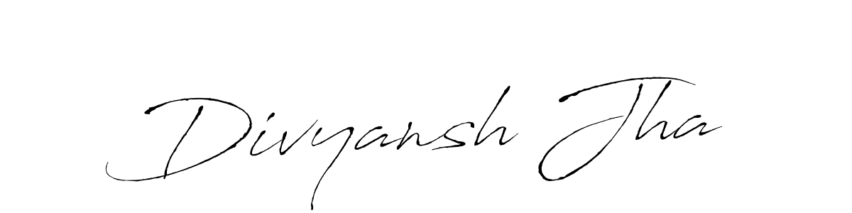 Create a beautiful signature design for name Divyansh Jha. With this signature (Antro_Vectra) fonts, you can make a handwritten signature for free. Divyansh Jha signature style 6 images and pictures png