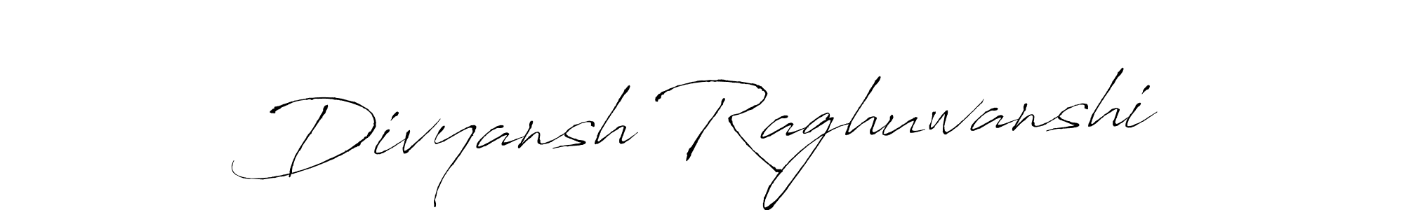 How to make Divyansh Raghuwanshi signature? Antro_Vectra is a professional autograph style. Create handwritten signature for Divyansh Raghuwanshi name. Divyansh Raghuwanshi signature style 6 images and pictures png