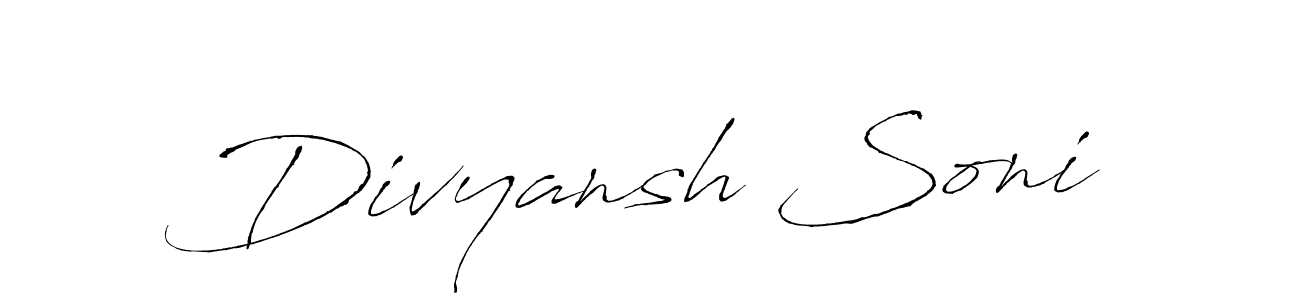 This is the best signature style for the Divyansh Soni name. Also you like these signature font (Antro_Vectra). Mix name signature. Divyansh Soni signature style 6 images and pictures png