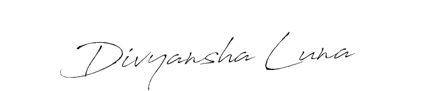 Also You can easily find your signature by using the search form. We will create Divyansha Luna name handwritten signature images for you free of cost using Antro_Vectra sign style. Divyansha Luna signature style 6 images and pictures png