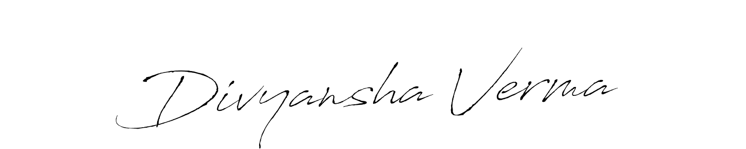 Create a beautiful signature design for name Divyansha Verma. With this signature (Antro_Vectra) fonts, you can make a handwritten signature for free. Divyansha Verma signature style 6 images and pictures png