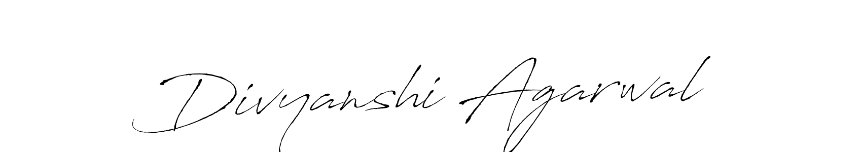 How to make Divyanshi Agarwal name signature. Use Antro_Vectra style for creating short signs online. This is the latest handwritten sign. Divyanshi Agarwal signature style 6 images and pictures png
