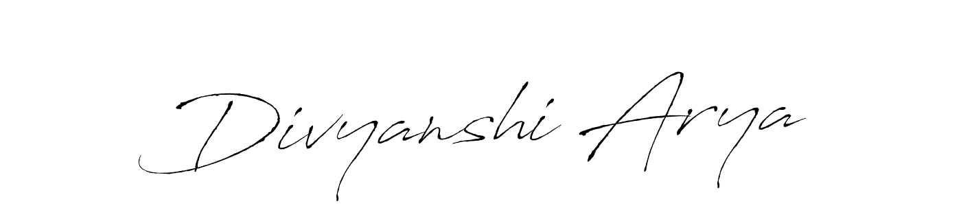 Divyanshi Arya stylish signature style. Best Handwritten Sign (Antro_Vectra) for my name. Handwritten Signature Collection Ideas for my name Divyanshi Arya. Divyanshi Arya signature style 6 images and pictures png