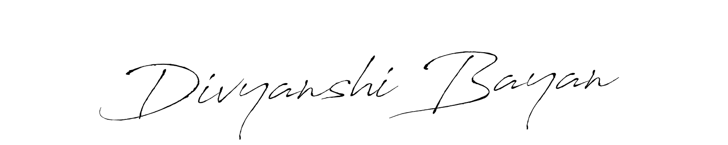 How to make Divyanshi Bayan name signature. Use Antro_Vectra style for creating short signs online. This is the latest handwritten sign. Divyanshi Bayan signature style 6 images and pictures png