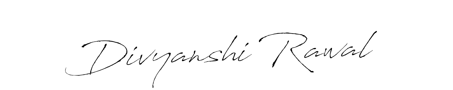 Antro_Vectra is a professional signature style that is perfect for those who want to add a touch of class to their signature. It is also a great choice for those who want to make their signature more unique. Get Divyanshi Rawal name to fancy signature for free. Divyanshi Rawal signature style 6 images and pictures png