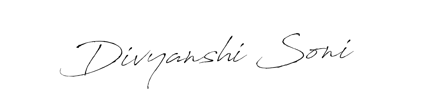 How to make Divyanshi Soni signature? Antro_Vectra is a professional autograph style. Create handwritten signature for Divyanshi Soni name. Divyanshi Soni signature style 6 images and pictures png