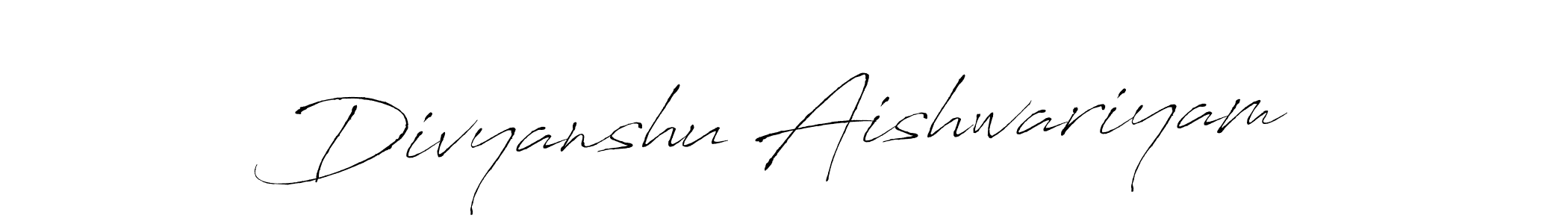 The best way (Antro_Vectra) to make a short signature is to pick only two or three words in your name. The name Divyanshu Aishwariyam include a total of six letters. For converting this name. Divyanshu Aishwariyam signature style 6 images and pictures png