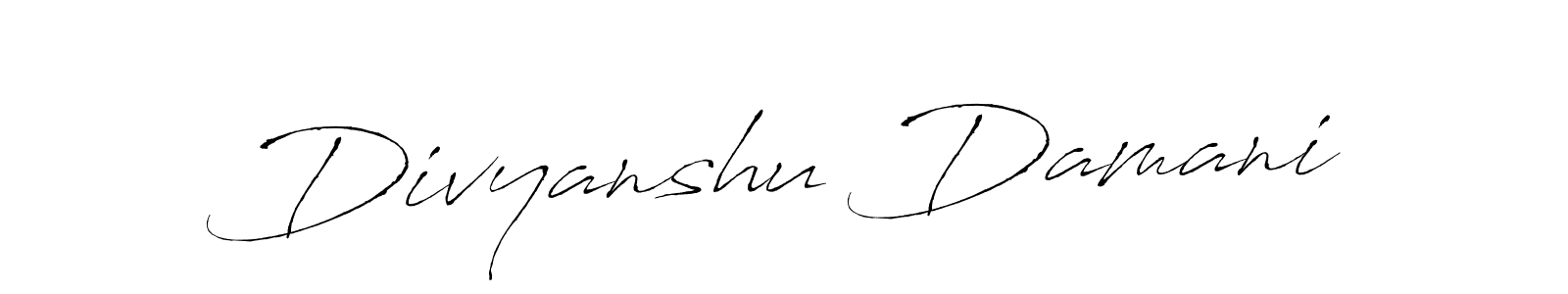 Antro_Vectra is a professional signature style that is perfect for those who want to add a touch of class to their signature. It is also a great choice for those who want to make their signature more unique. Get Divyanshu Damani name to fancy signature for free. Divyanshu Damani signature style 6 images and pictures png