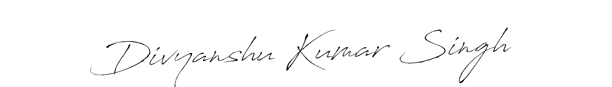 Design your own signature with our free online signature maker. With this signature software, you can create a handwritten (Antro_Vectra) signature for name Divyanshu Kumar Singh. Divyanshu Kumar Singh signature style 6 images and pictures png