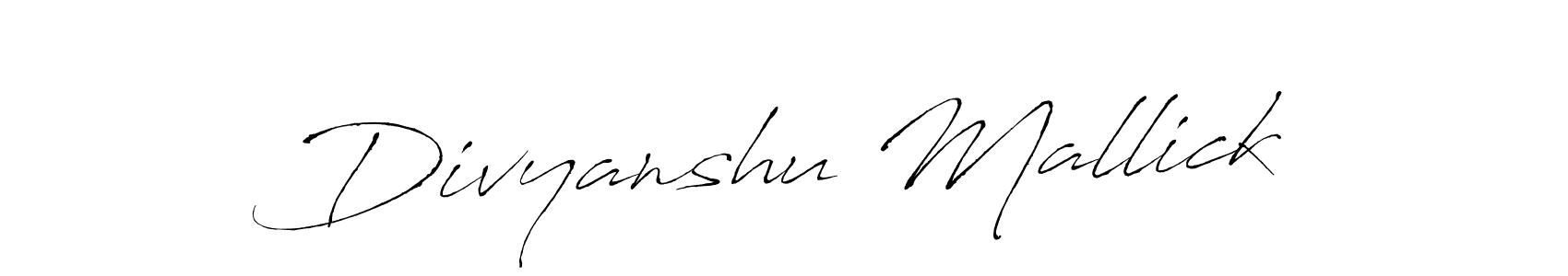 How to make Divyanshu Mallick name signature. Use Antro_Vectra style for creating short signs online. This is the latest handwritten sign. Divyanshu Mallick signature style 6 images and pictures png