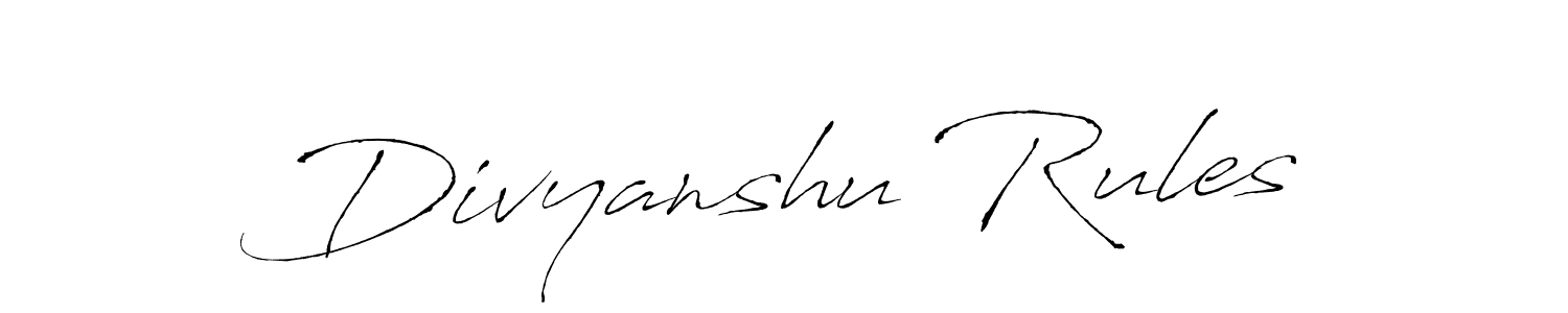 How to make Divyanshu Rules signature? Antro_Vectra is a professional autograph style. Create handwritten signature for Divyanshu Rules name. Divyanshu Rules signature style 6 images and pictures png